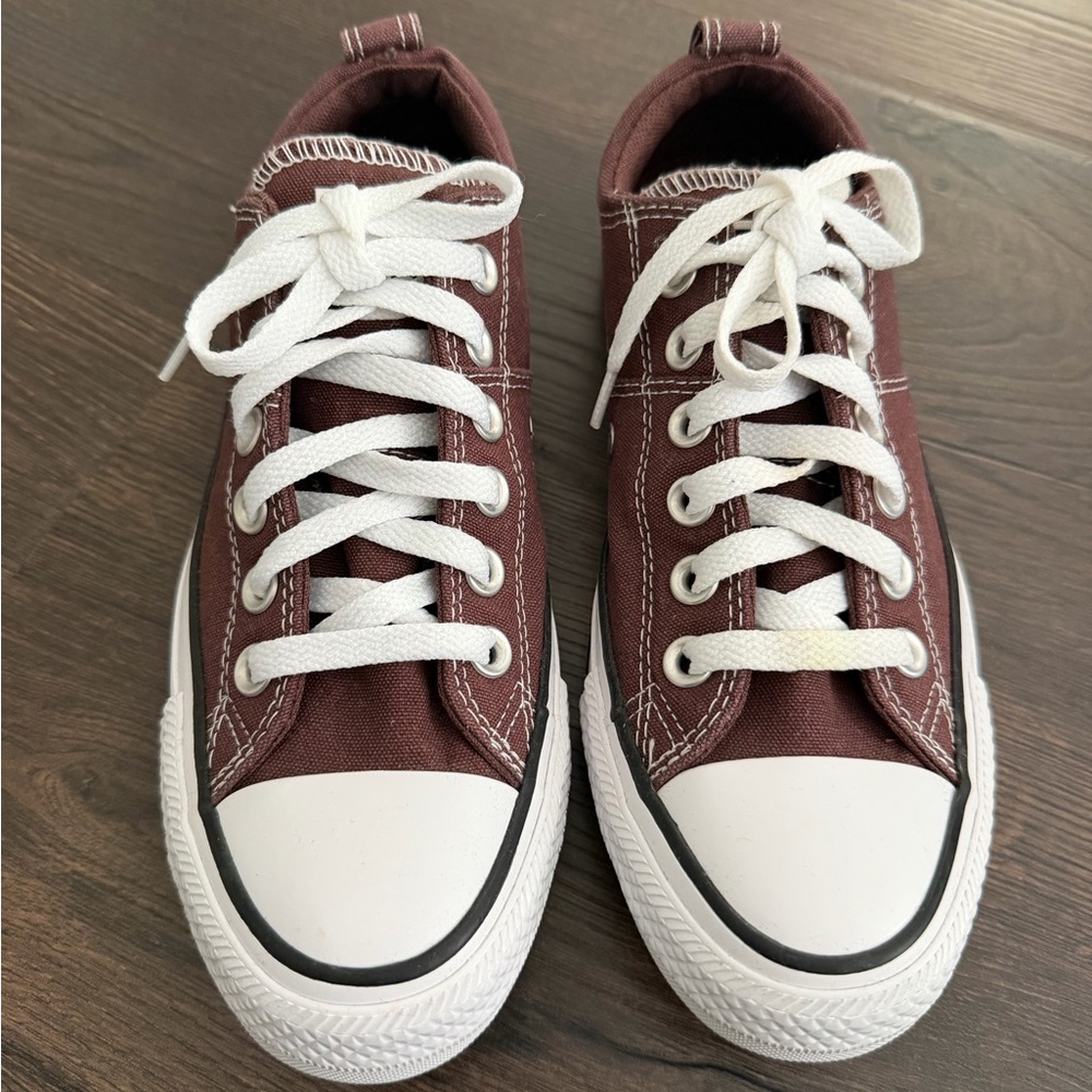 Converse Brown Canvas Sneakers with White Laces